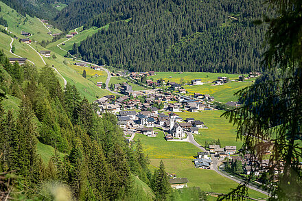 Der Blick vom Haus Richtung Dorf Innervillgraten